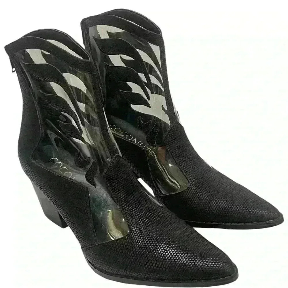 Coconuts by Matisse Cloud Nine Black and Clear Western Booties